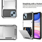 Luxurious Hard Rugged Case w/- Card Slots for iPhone 13 - White