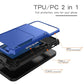 Luxurious Hard Rugged Case w/- Card Slots for iPhone 15 Pro - Blue