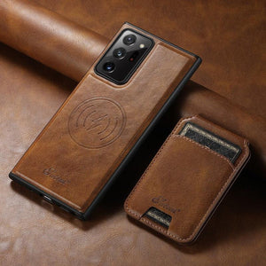 Magnetic Card Slots PU Leather Case for Samsung Galaxy Note 20 Ultra - Brown