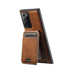 Magnetic Card Slots PU Leather Case for Samsung Galaxy Note 20 Ultra - Brown
