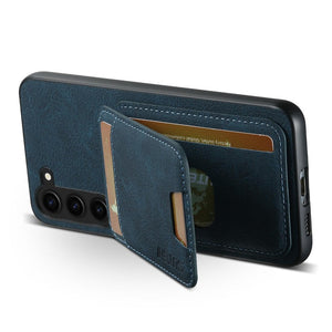 Magnetic Card Slots PU Leather Case for Samsung Galaxy S23 - Blue
