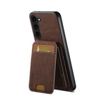 Magnetic Card Slots PU Leather Case for Samsung Galaxy S24 - Brown