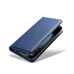 Magnetic Wallet Leather Phone Case For iPhone for iPhone 13 Pro - Navy Blue