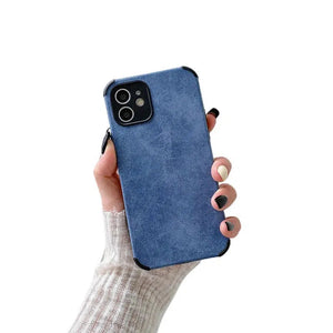 Soft TPU Suede Phone Case Blue - For iPhone 12