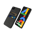 Textured Fabric Luxury Case With Card Holder Slot for Google Pixel 4A