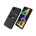 Textured Fabric Luxury Case With Card Holder Slot for Google Pixel 5A