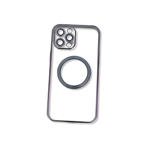 Transparent wireless charging magnetic case for iPhone 12 Pro - Metallic Grey Transparent wireless charging magnetic case for iPhone 12 Pro - Metallic Grey