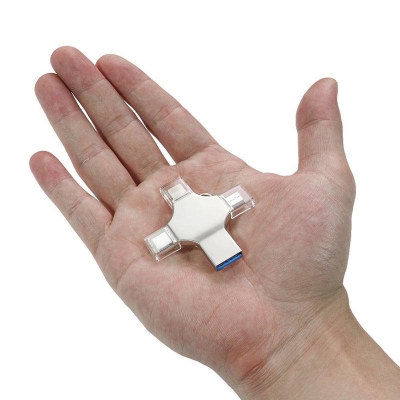 4 in 1 256GB OTG USB flash drive for iPhones, androids, laptops and tablets 4 in 1 256GB OTG USB flash drive for iPhones, androids, laptops and tablets
