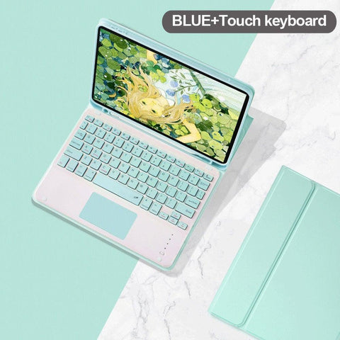 BT Wireless keyboard with touchpad iPad 9.7" with Protective Case - Green BT Wireless keyboard with touchpad iPad 9.7" with Protective Case - Green