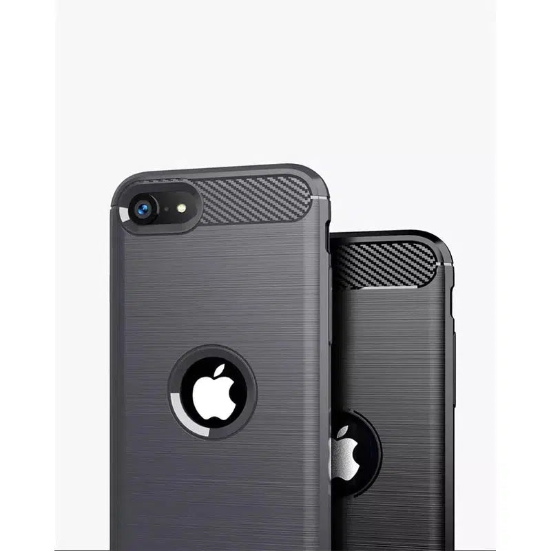Carbon Fibre Soft TPU Brushed Texture Mobile Phone Case for iPhone 7/8 - Black Carbon Fibre Soft TPU Brushed Texture Mobile Phone Case for iPhone 7/8 - Black