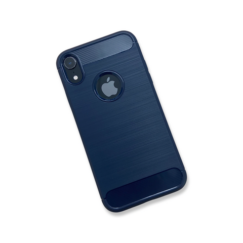 Carbon Fibre Soft TPU Brushed Texture Mobile Phone Case for iPhone XR - Blue Carbon Fibre Soft TPU Brushed Texture Mobile Phone Case for iPhone XR - Blue