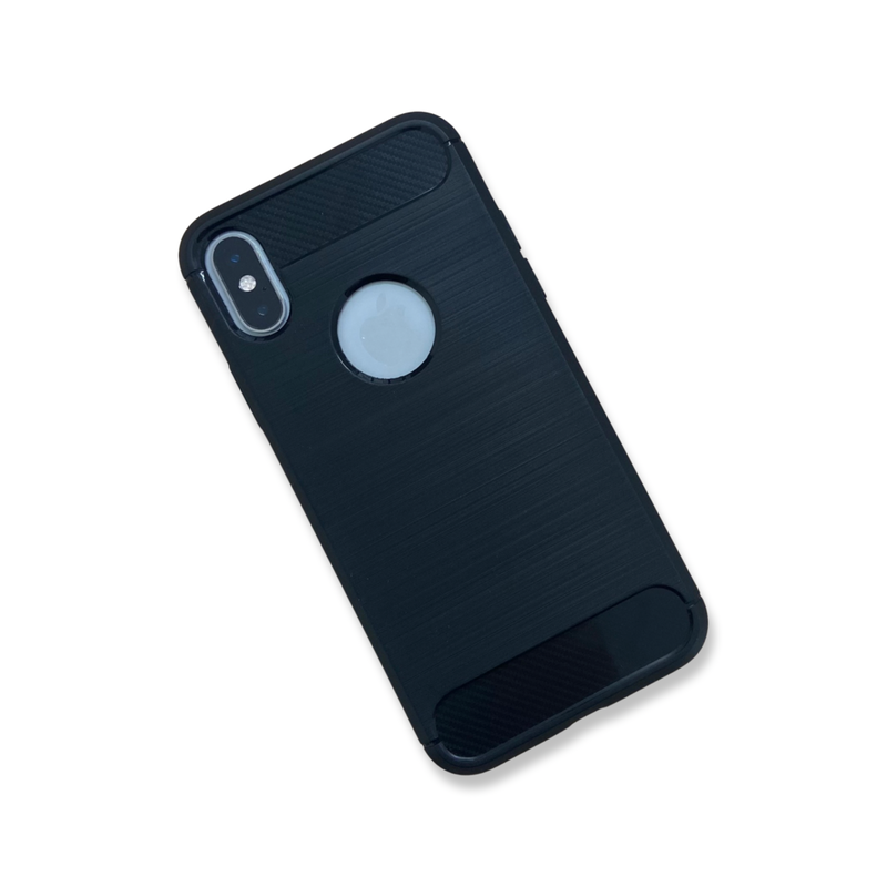 Carbon Fibre Soft TPU Brushed Texture Mobile Phone Case for iPhone X/XS - Black Carbon Fibre Soft TPU Brushed Texture Mobile Phone Case for iPhone X/XS - Black