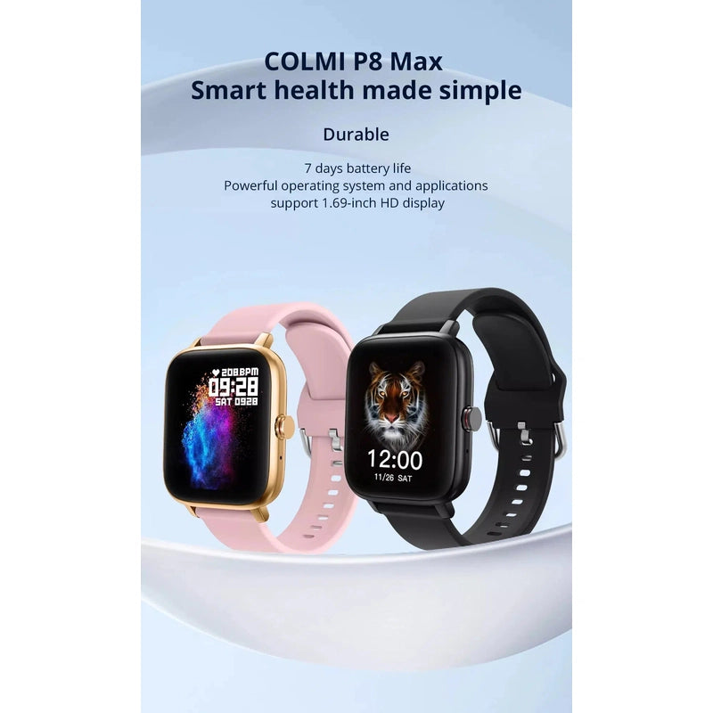 Colmi P8 Max Smart Watch with Bluetooth Calling & Fitness tracking - Black Colmi P8 Max Smart Watch with Bluetooth Calling & Fitness tracking - Black