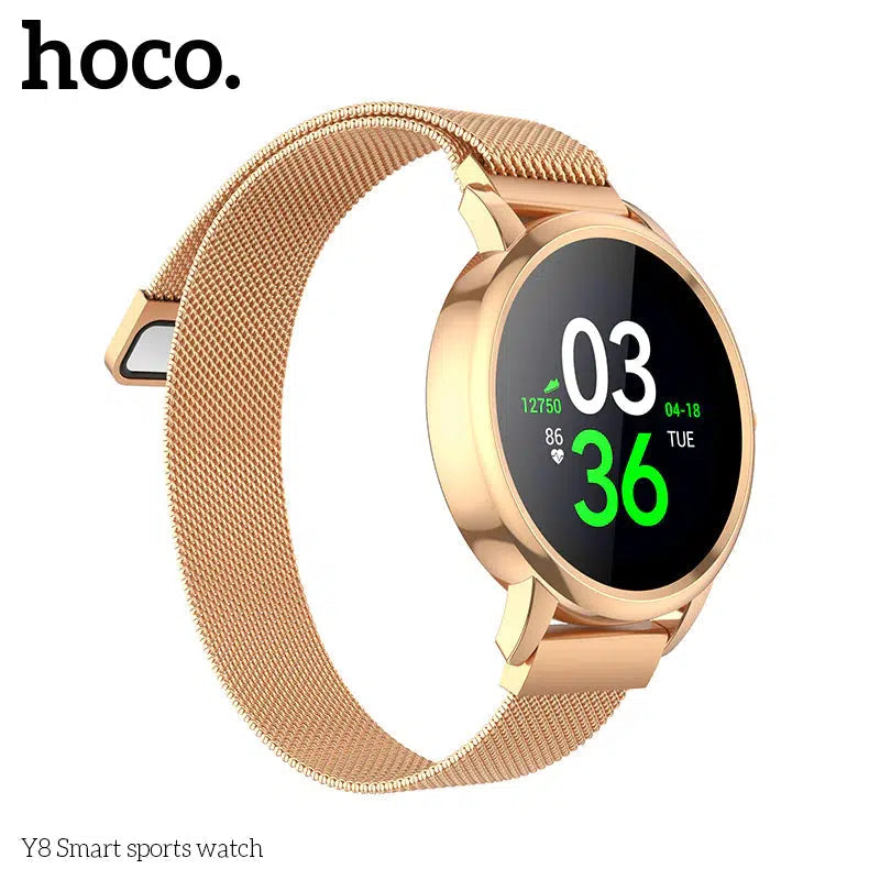 Hoco Y8 Smart Watch Push Notifications, Fitness tracking - Gold Hoco Y8 Smart Watch Push Notifications, Fitness tracking - Gold