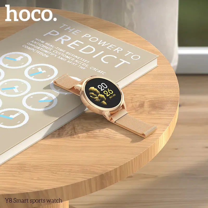 Hoco Y8 Smart Watch Push Notifications, Fitness tracking - Gold Hoco Y8 Smart Watch Push Notifications, Fitness tracking - Gold