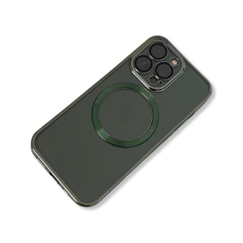 Transparent wireless charging magnetic case for iPhone 13 Pro Max - Metallic Green Transparent wireless charging magnetic case for iPhone 13 Pro Max - Metallic Green