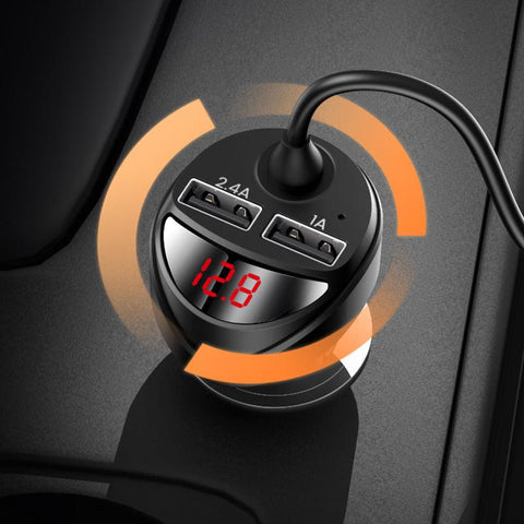 Usams Dual Usb Car charger 3.4A with 3 in 1 Spring Cable Usams Dual Usb Car charger 3.4A with 3 in 1 Spring Cable