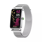 ZX19 Women's Fashion Smart watch w/ Metal Straps, Fitness tracking - Silver