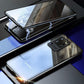 360° Front and Back Double Sided Tempered Glass Case for Samsung Galaxy S22 - Black