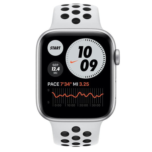Apple Watch Nike Series 6 44mm Aluminium GPS Cellular Silver Excellent - Pre- owned