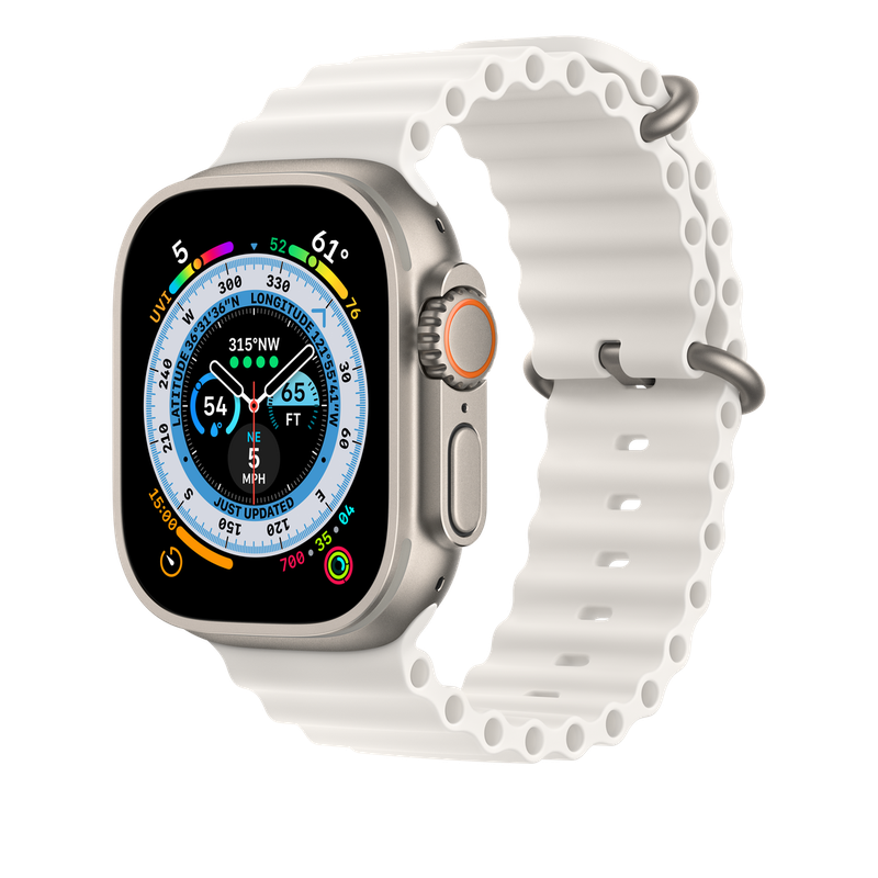 Apple Watch Original 49-mm Ocean Band One Size White - Premium Refurbished