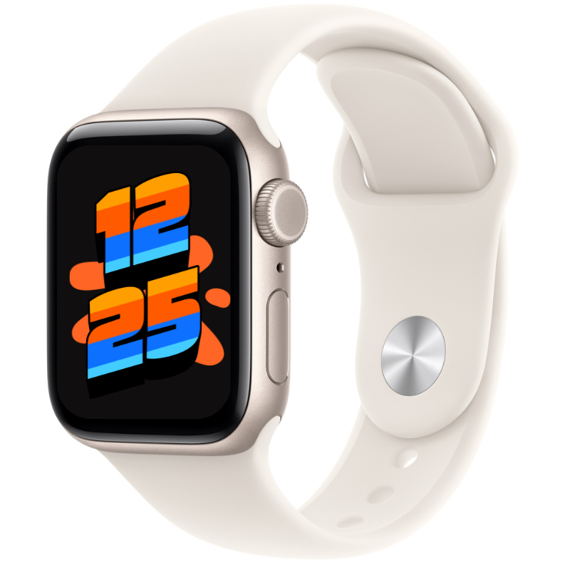 Apple Watch SE 3 40mm Aluminium GPS + Cellular Starlight with Starlight Sport Band (100% Battery) - Good Pre-owned
