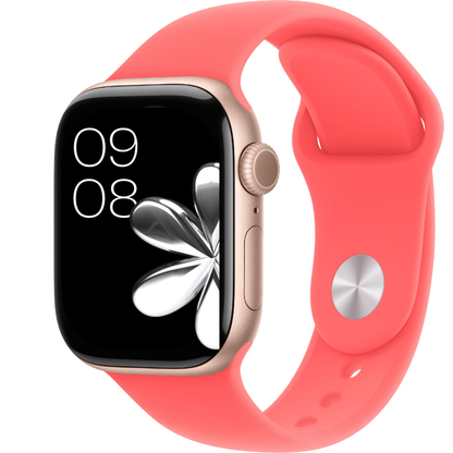 Apple Watch Series 10 42mm Aluminium GPS Rose Gold with Bright Guava Sport Band - Premium Pre-owned