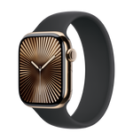 Apple Watch Series 10 GPS + Cellular 46mm Titanium Gold with Black Sport Band (M/L) - Excellent Pre-owned