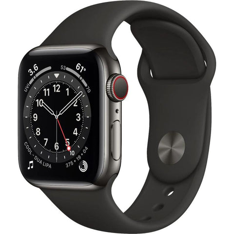 Apple Watch Series 6 44MM Aluminium GPS Cellular Black Excellent - Pre-owned