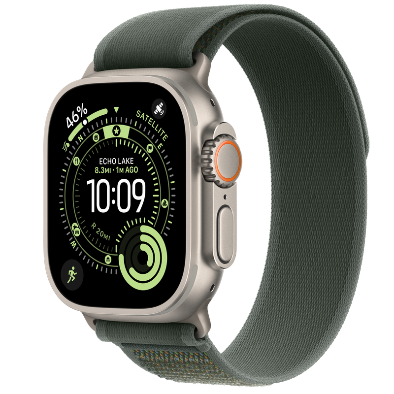 Apple Watch Ultra 1 49MM Titanium GPS + Cellular Green Trail Loop - Excellent Pre-owned