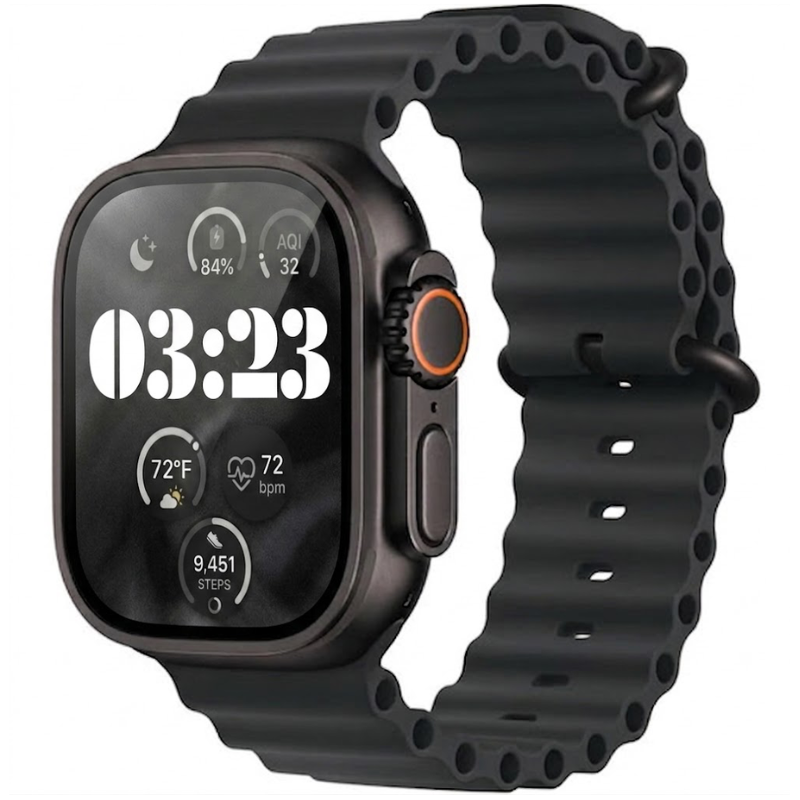 Apple Watch Ultra 3 49mm Black Titanium GPS + Cellular with Black Ocean Band (100% Battery) - Premium Pre-owned