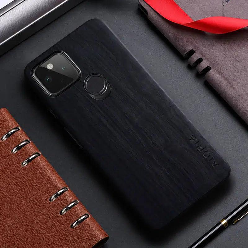 Bamboo Wood Pattern Case For Google Pixel 4A - Black