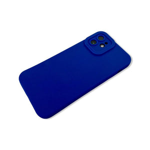 Blue Silicone Back Cover Case for iPhone 12