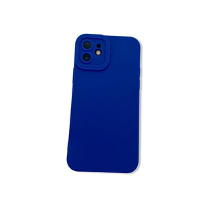 Blue Silicone Back Cover Case for iPhone 12