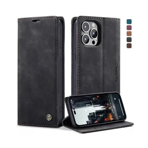 Caseme Magnetic Flip PU Leather Wallet Case for iPhone 11 Pro Max - Black