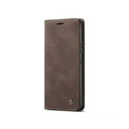 Caseme Magnetic Flip PU Leather Wallet Case for iPhone 11 Pro - Brown