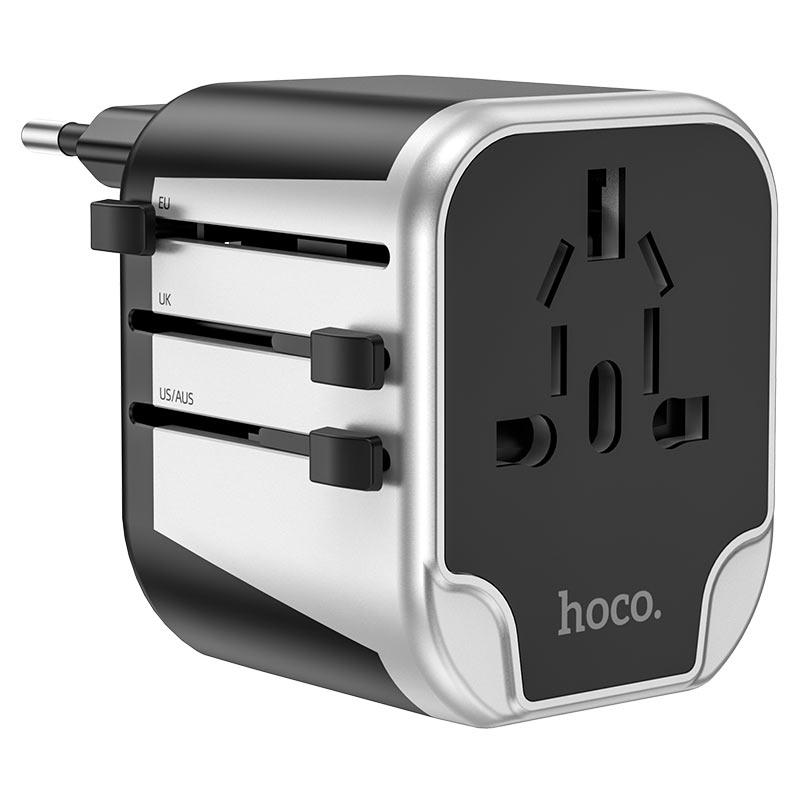 HOCO AC5 2USB+1SOCKET Universal Conversion Adapter - Brand New