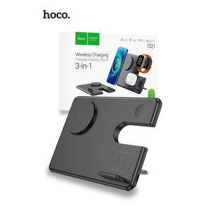 Hoco CQ1 Wireless Charging 3 in 1 Foldable Desktop Stand - Brand New