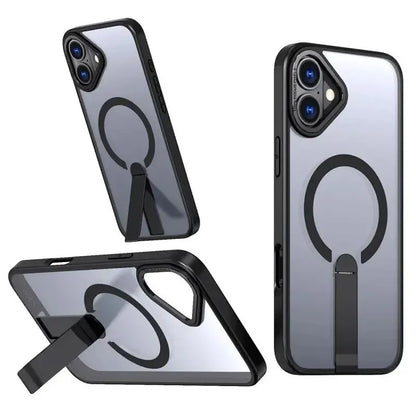 Kinglink Mag Ring Case with Kickstand MagSafe for iPhone 16 - Black