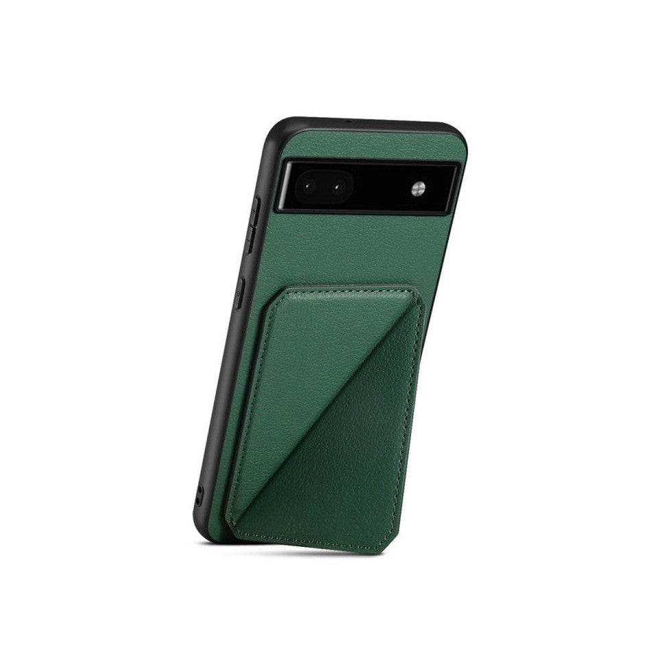 Leather Back Case with Card Slot Holder for Google Pixel 7 - Green