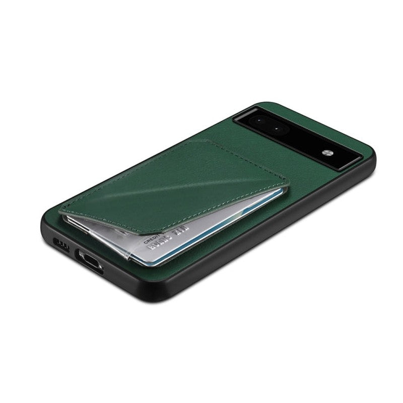 Leather Back Case with Card Slot Holder for Google Pixel 7 - Green