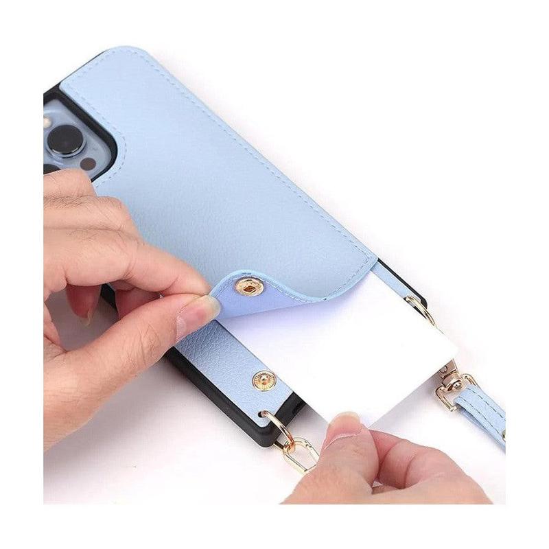 Leather Back Phone Case with Strap for iPhone 11 Pro - Beige