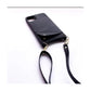 Leather Back Phone Case with Strap for iPhone 11 Pro - Black