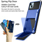 Luxurious Hard Rugged Case w/- Card Slots for iPhone 14 - Blue
