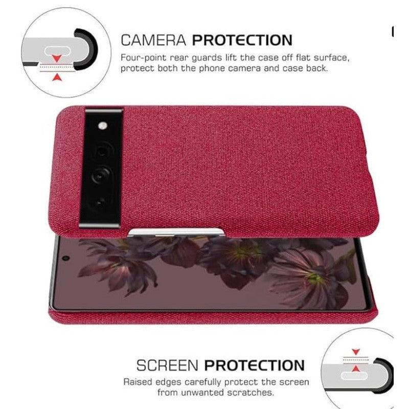 Luxury Textured Back Case for Google Pixel 6A - Red