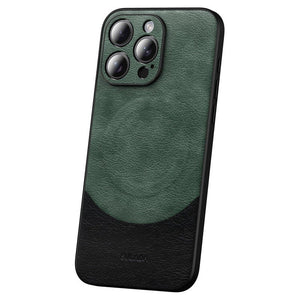 MagSafe Magnetic Leather Back Case for iPhone 14 Pro - Green