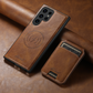 Magnetic Card Slots PU Leather Case for Samsung Galaxy S23 Ultra - Brown