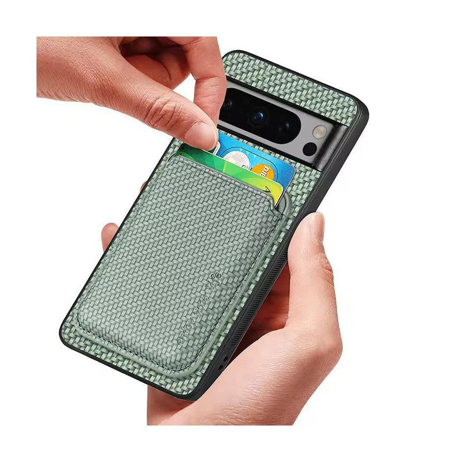 Magnetic Wallet Case for Google Pixel 6 , Mag safe Compatible 2 in 1 with Back Card Holder - Green