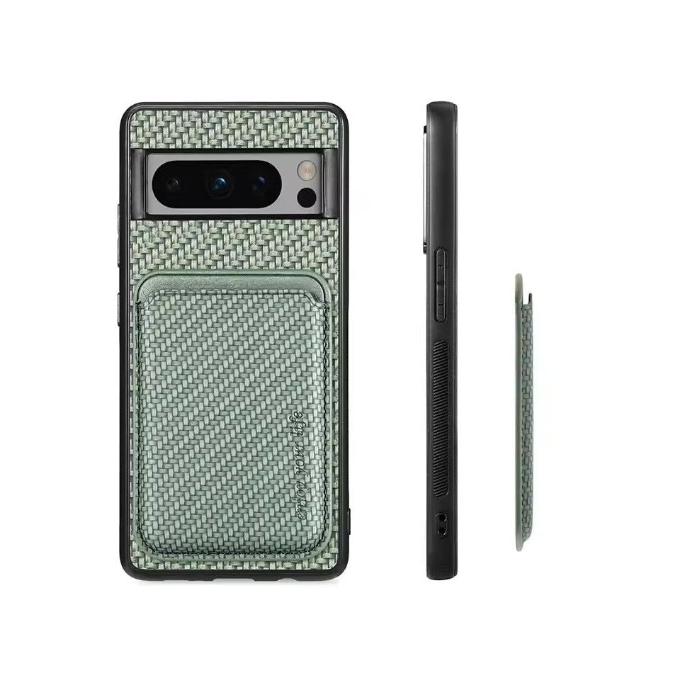 Magnetic Wallet Case for Google Pixel 6 , Mag safe Compatible 2 in 1 with Back Card Holder - Green