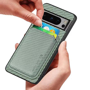 Magnetic Wallet Case for Google Pixel 6A , Mag safe Compatible 2 in 1 with Back Card Holder - Green